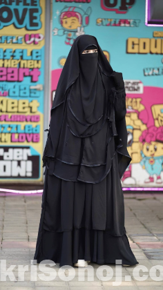 Full Coverage Borka set Fabric: Dubai Cherry